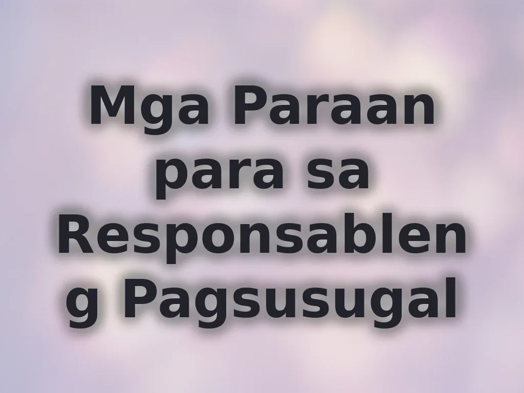 Mga Paraan para sa Responsableng Pagsusugal